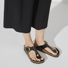 Gizeh Big Buckle Natural Patent in High Shine Black