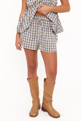 Rory Shorts - Slate Blue Gingham