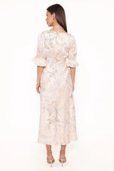 Pauline Long Sleeve Maxi Dress - Pastel Paisley