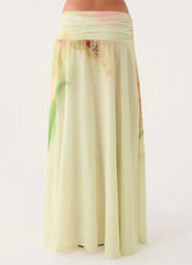 Sadona Asymmetric Maxi Skirt - Soft Lily
