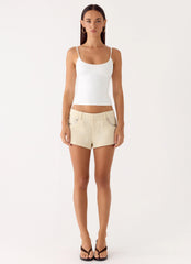 Emenique Button Shorts - Ivory