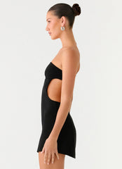 Antalya Strapless Mini Dress - Black