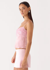 Siren Beaded Sequin Top - Pink
