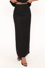Ursa Fitted Column Skirt - Black