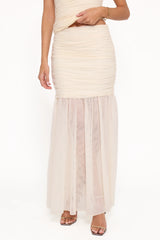 Susan Mesh Drop Waist Skirt - Yellow