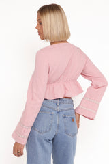 Reed Long Sleeve Top - Pink