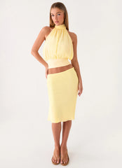 Fayloria Midi Skirt - Lemon