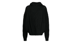 Cable Knit Hoodie "Jet Black" 192SP234390F