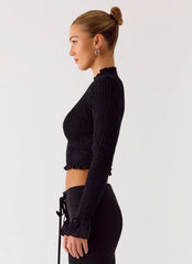 Connie Long Sleeve Top - Black
