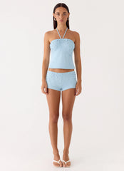 Bonita Button Top - Pale Blue
