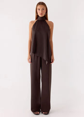 Marah Halter Top - Chocolate