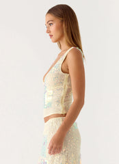 Erinah Sequin Top - Yellow