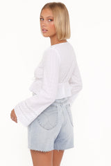 Reed Long Sleeve Top - White