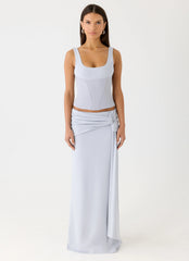 Romana Maxi Skirt - Misty Blue