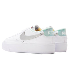 Women's Blazer Low Platform - White/Metallic Silver/Mint Foam
