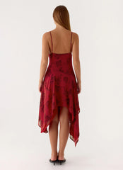 Jasiel Midi Dress - Cherry Rose