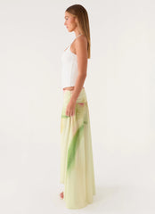 Sadona Asymmetric Maxi Skirt - Soft Lily