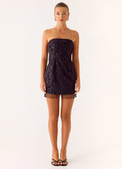 Wear My Kiss Mini Dress - Black