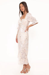 Pauline Long Sleeve Maxi Dress - Pastel Paisley
