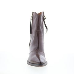Charlie Womens Brown Leather Zipper Ankle & Booties Boots