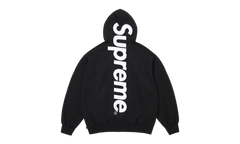 Satin Appliqué Hooded Sweatshirt "SS26 - Black" SU27499