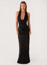 Emaretta Halter Maxi Dress - Black