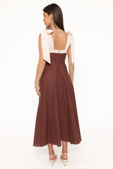 Olinda Midi Dress - Chocolate