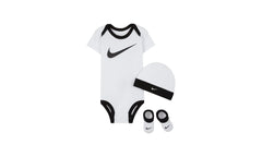Baby Bodysuit, Hat and Booties 3-PC Box Set "White / Black" MN0072 001