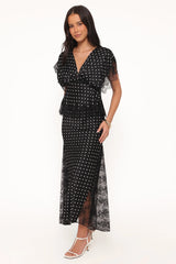 Ailbhe Lace Skirt - Black Polka Dot