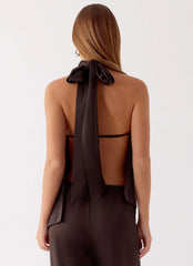 Marah Halter Top - Chocolate