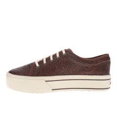 Skylar Floral Embossed Platform Lace Up Sneakers