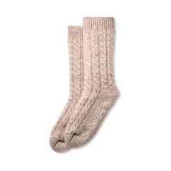 Women's Elowyn Cable Knit Fleece Lined in Cream Confetti