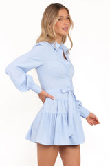 Diantha Long Sleeve Mini Dress - Blue