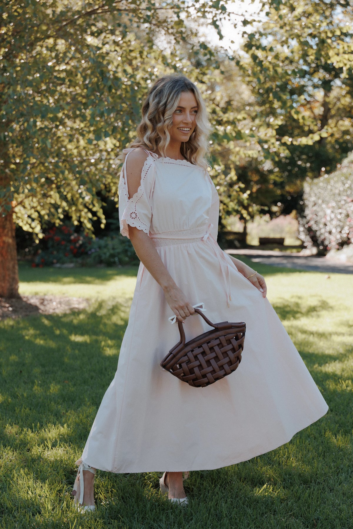Nellie Midi Dress - Petal Pink