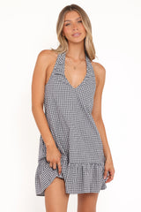 Samson Mini Dress - Navy Gingham