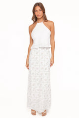 Steele Bias Maxi Skirt - White Vintage Floral