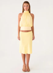 Fayloria Midi Skirt - Lemon