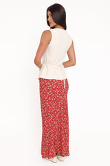 Zoella Maxi Skirt - Red Floral