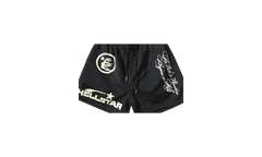 NYLON SHORTS - CURSIVE PRINT "Black" HSR168