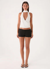 Lynna Scarf Top - White