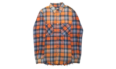 Faded Flannel Button Up Long Sleeve Shirt "Red Blue Plaid" MAFPFRB