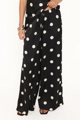 Belinda Drawstring Pant - Black/Cream