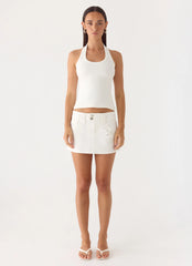 Sean Low Rise Denim Mini Skirt - White