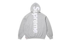 Satin Appliqué Hooded Sweatshirt "SS26 - Grey" SU27498