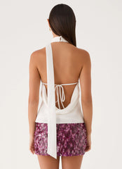 Malayah Sequin Mini Skort - Plum
