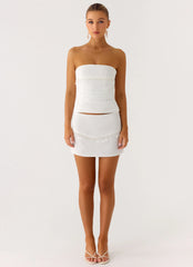 Perfect Celebrity Beaded Top - White