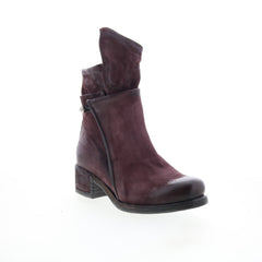 Ibsen Womens Burgundy Leather Zipper Casual Dress Boots