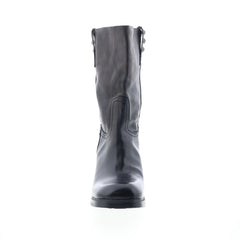 Lyam Womens Black Leather Slip On Casual Dress Boots